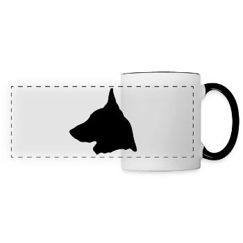 Berger Belge Malinois en profil (G) - Mug panoramique contrasté et blanc - blanc/noir - Devant