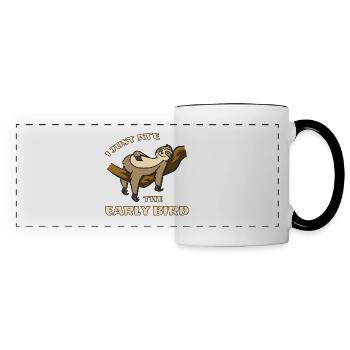 Sloth loafers laziness morning muffle gift - Panoramic Mug - white/black - Front