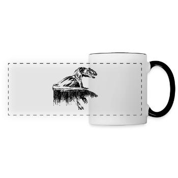 dinosaure - Mug panoramique contrasté et blanc - blanc/noir - Devant