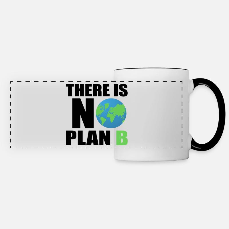 there is no plan b - planet erde umweltfreundlich - Mug panoramique contrasté et blanc - blanc/noir
