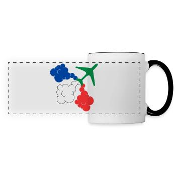 Patrouille de France military aircraft - Panoramic Mug - white/black - Front