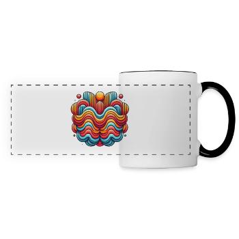 Retro Gradient Social Club Badge - Mug panoramique contrasté et blanc - blanc/noir - Devant