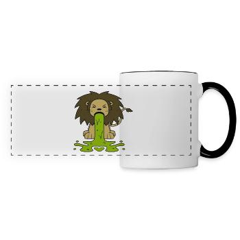 Lion vomit Lion pukes T-shirt enfants - Mug panoramique contrasté et blanc - blanc/noir - Devant