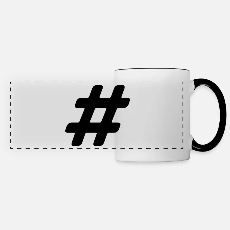 Hashtag - Mug panoramique contrasté et blanc - blanc/noir