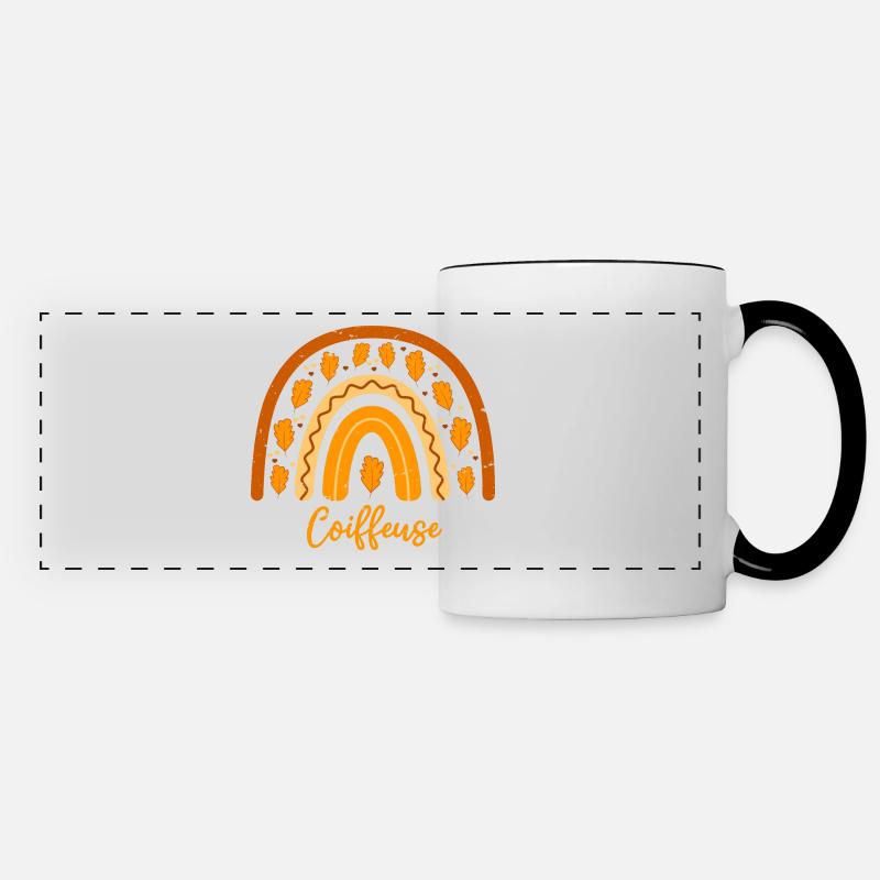 Elue meilleure coiffeuse | Idée Cadeau coiffeuse - Mug panoramique contrasté et blanc - blanc/noir