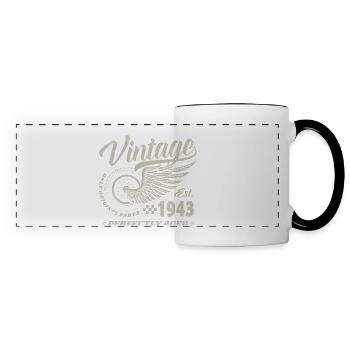 Jahrgang 1943 Geburtsjahr 81 Geburtstag 81 Vintage - Panoramatasse - Weiß/Schwarz - Vorne