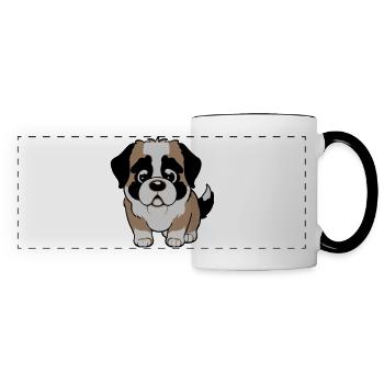 Chien Saint-Bernard - Mug panoramique contrasté et blanc - blanc/noir - Devant
