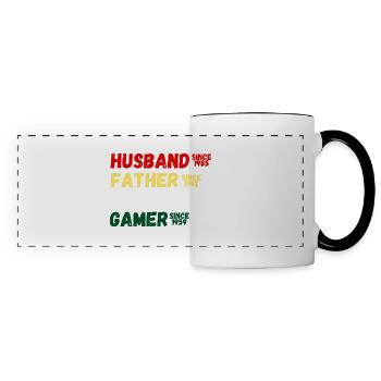 Chemise personnalisée papa grand-père, chemise de fête des pères - Mug panoramique contrasté et blanc - blanc/noir - Devant