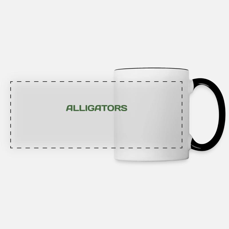I Wonder If Alligators Think About Me Too... - Panoramic Mug - white/black