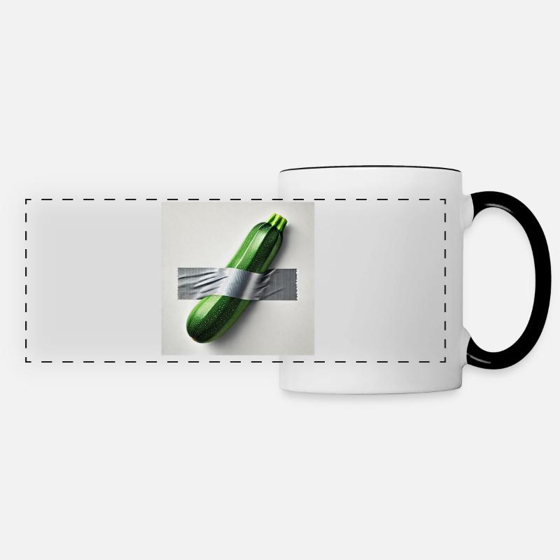 Zucchini framed by ribbon - Panoramic Mug - white/black