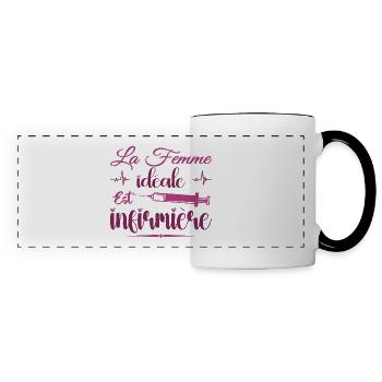 The ideal woman is a nurse - Panoramic Mug - white/black - Front