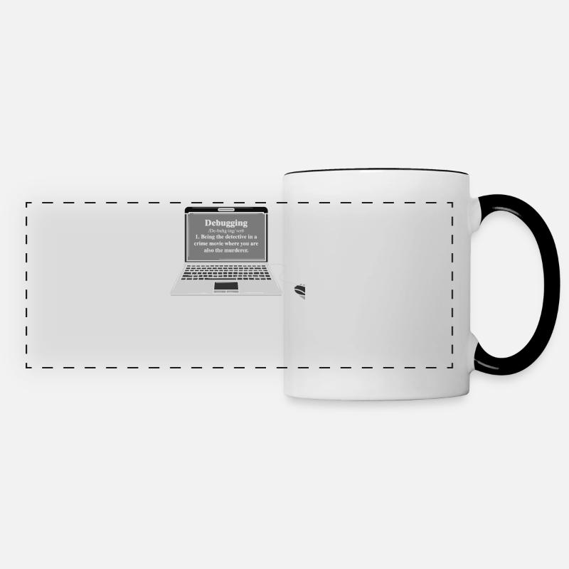 Lustiges Computer Debugging Programmierer Design - Panoramatasse - Weiß/Schwarz