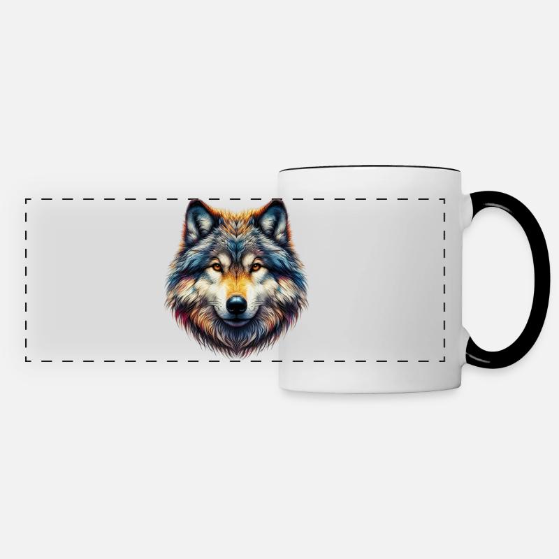 Wolf - Panoramic Mug - white/black