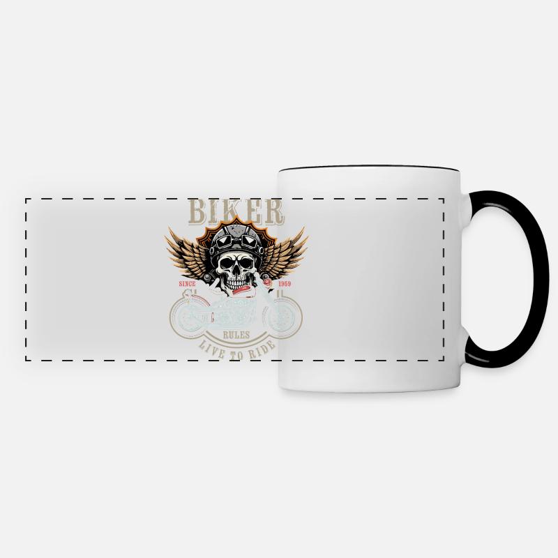 Biker Rules - Since 1959 - Live to Ride - Panoramic Mug - white/black