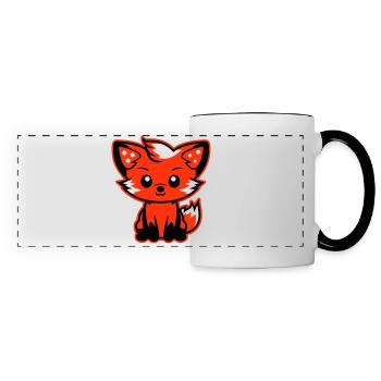 Bande dessinée Fox - Mug panoramique contrasté et blanc - blanc/noir - Devant