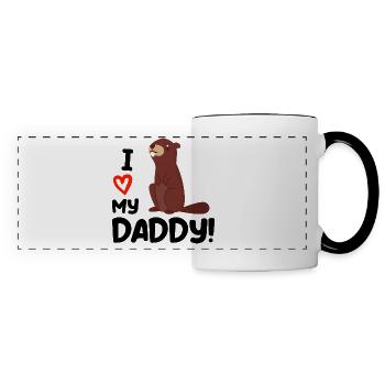 I love my daddy gift birth papa father - Panoramic Mug - white/black - Front