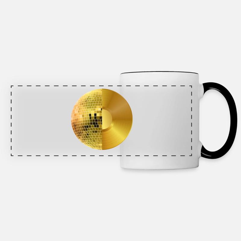 Disco Ball And Record - Panoramic Mug - white/black