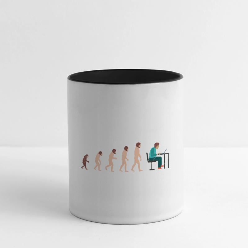 Evolution Developer Programmer Geschenkidee Panoramatasse