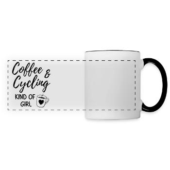 Kaffee & Radfahren Art von Mädchen. - Panoramatasse - Weiß/Schwarz - Vorne