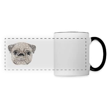 Carlin tourbillonnant (couleur) - Mug panoramique contrasté et blanc - blanc/noir - Devant
