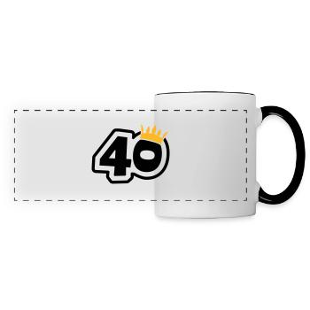 40 with crown - Panoramic Mug - white/black - Front
