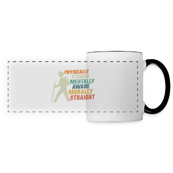 Scout Strength: Physical, Mental, Moral Tee - Panoramatasse - Weiß/Schwarz - Vorne