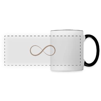 Lettre v infinie - Mug panoramique contrasté et blanc - blanc/noir - Devant