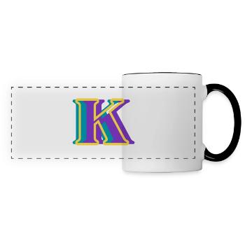 Multicolored letter k - Panoramic Mug - white/black - Front