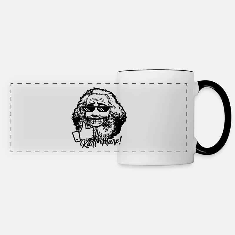 Karl Marx (einfarbig) - Panoramatasse - Weiß/Schwarz