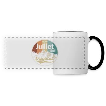 Juillet 1985 Anniversaire Juillet 1985 Juillet - Mug panoramique contrasté et blanc - blanc/noir - Devant
