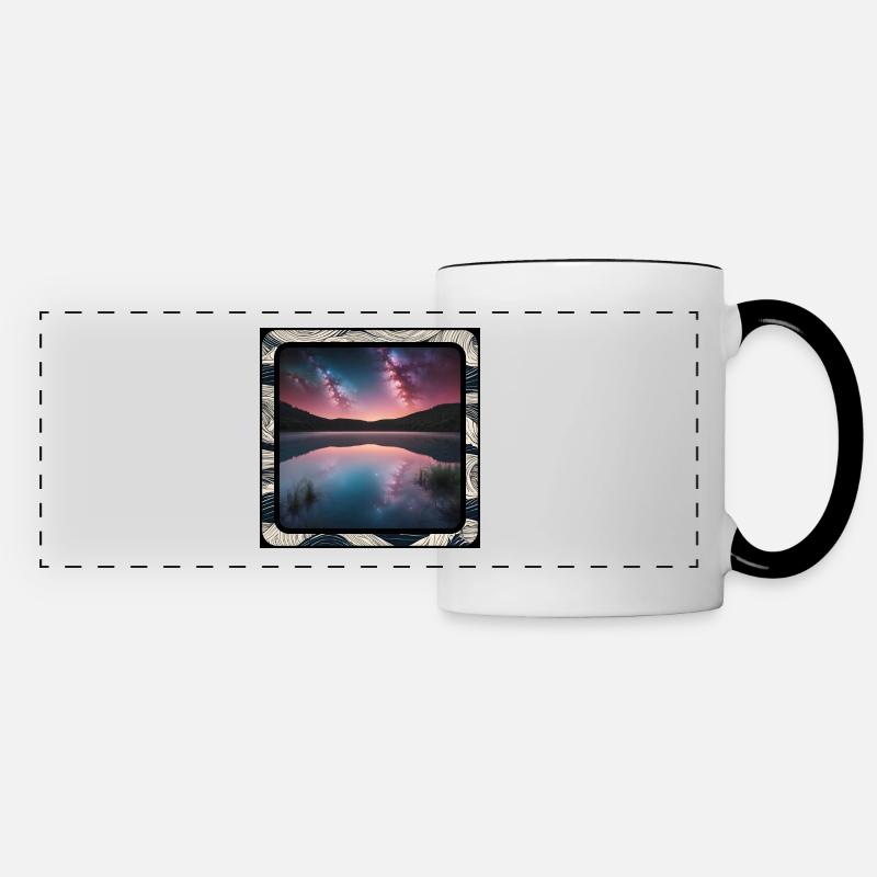 Seascape with reflections - Panoramic Mug - white/black