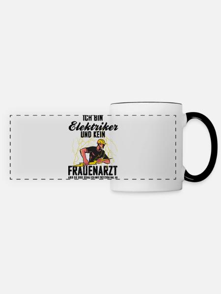 Elektriker - Panoramatasse - Weiß/Schwarz