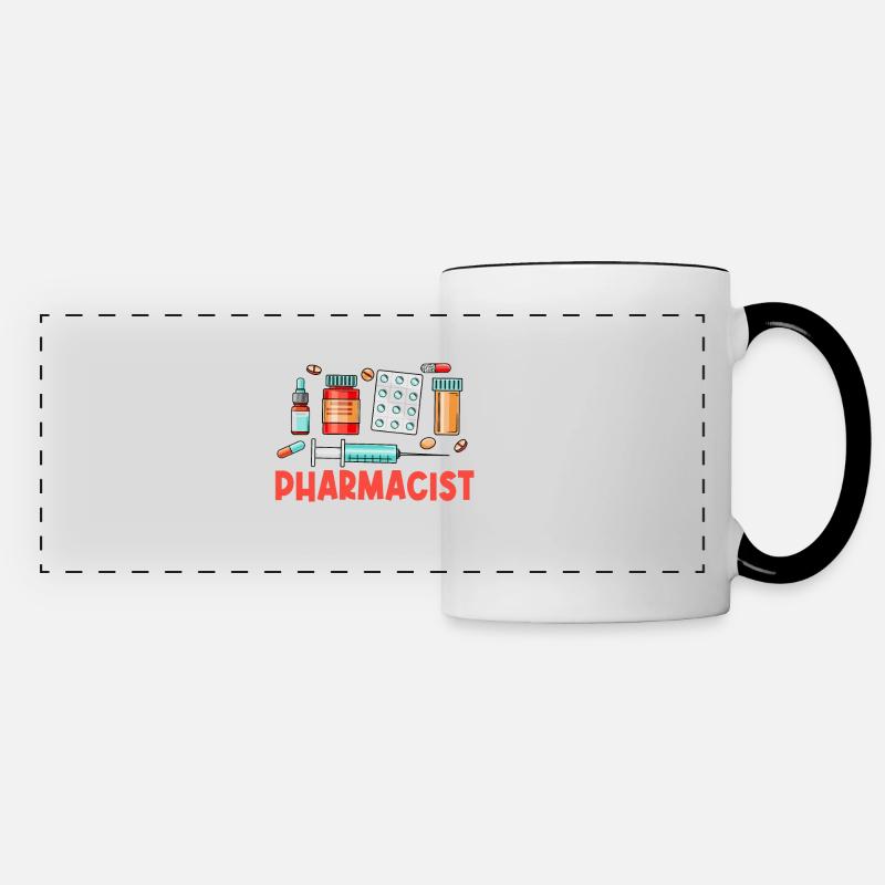 Pharmacy Cat Pharmeowcist Pharmacist Pharmacist - Panoramic Mug - white/black
