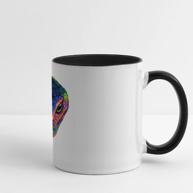 Serpent Python Cobra Mamba Serpent à sonnettes Serpent Mug panoramique contrasté et blanc