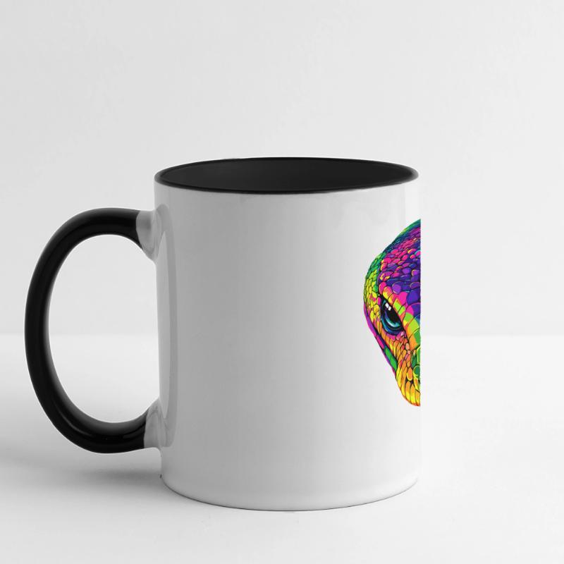 Serpent Python Cobra Mamba Serpent à sonnettes Serpent Mug panoramique contrasté et blanc