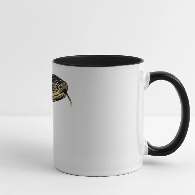 Serpent Python Cobra Mamba Serpent à sonnettes Serpent Mug panoramique contrasté et blanc