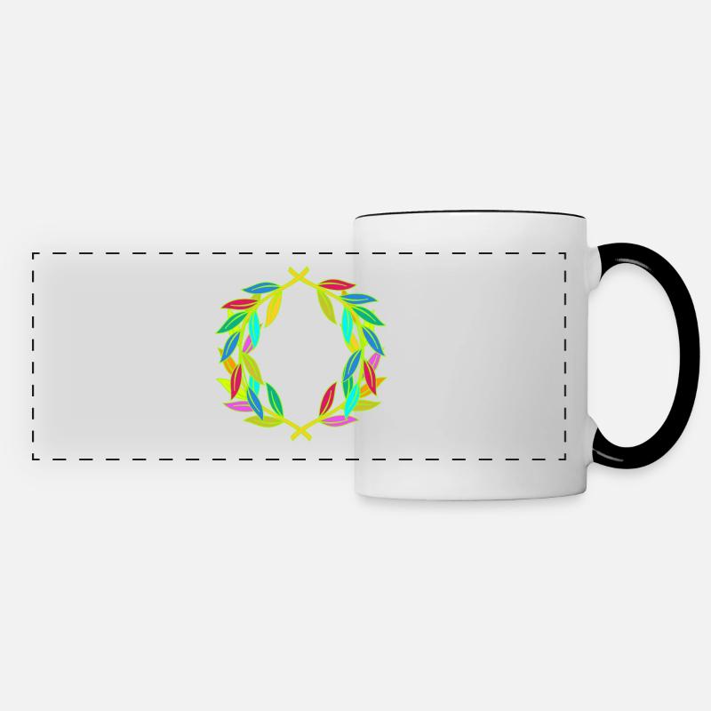 Rainbow Laurel Wreath Laurel - Panoramic Mug - white/black