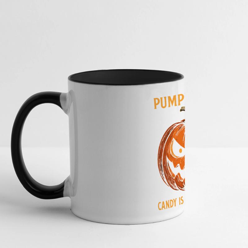 Pumpkin Code : Candy est mon algorithme ! Mug panoramique contrasté et blanc