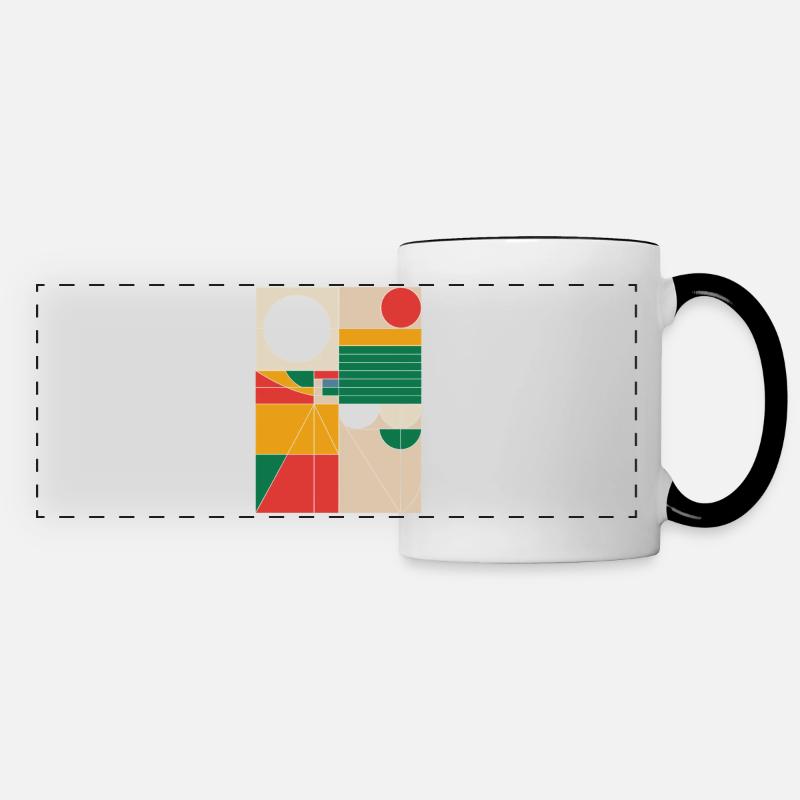 Bauhaus Abstract Geometric Shapes Artwork - Panoramic Mug - white/black