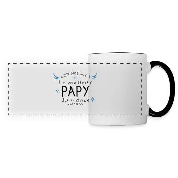 C est moi qui a le meilleur Papy - Mug panoramique contrasté et blanc - blanc/noir - Devant