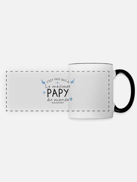 C est moi qui a le meilleur Papy - Mug panoramique contrasté et blanc - blanc/noir
