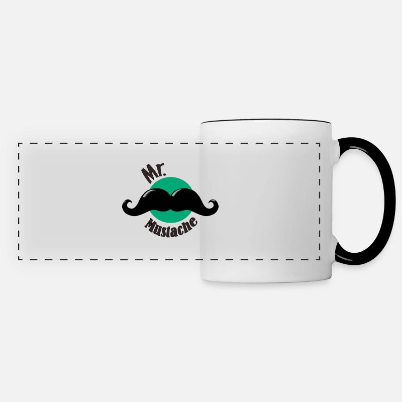 Mr. Moustache - Panoramic Mug - white/black