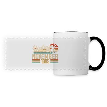 Légendaire depuis novembre 1985 - Vintage 1985 - Mug panoramique contrasté et blanc - blanc/noir - Devant