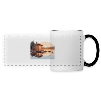 Sauna T for wellness fans and sauna lovers - Panoramic Mug - white/black - Front