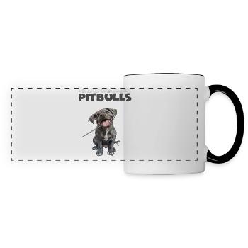 Drôle Pitbull Chien Propriétaire T Pitbull Walk - Mug panoramique contrasté et blanc - blanc/noir - Devant