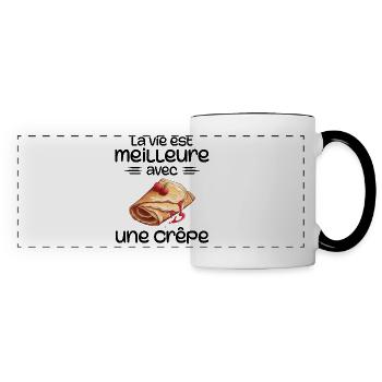 Crêpes Bretagne humour crepe - Panoramic Mug - white/black - Front