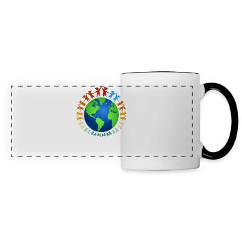 Schönes "gegen Rassismus" Refugees Welcome - Panoramatasse - Weiß/Schwarz - Vorne