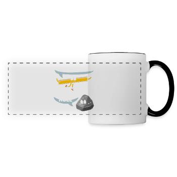 Vous rockez, vous régnez ! Musique stimulante - Mug panoramique contrasté et blanc - blanc/noir - Devant