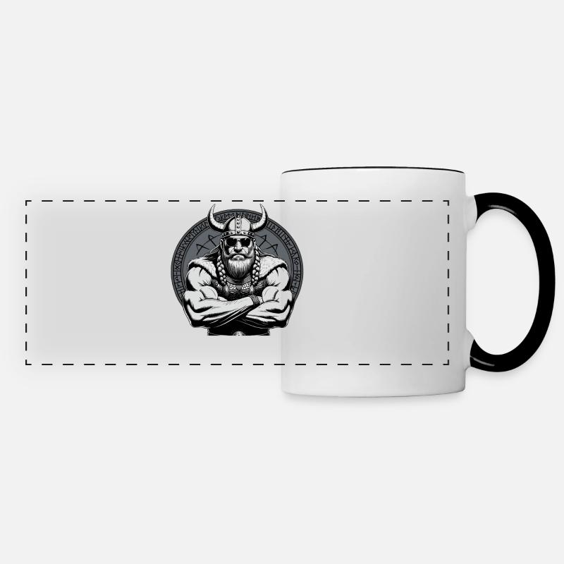 Norse Mythology Viking Warrior Valhalla - Panoramic Mug - white/black