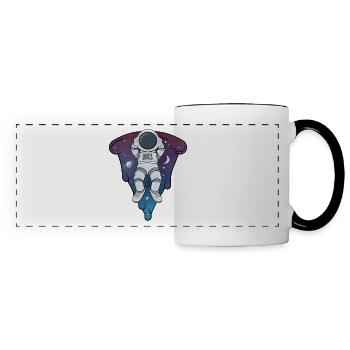astronaut pizza,astronomy Space Solar System - Panoramic Mug - white/black - Front